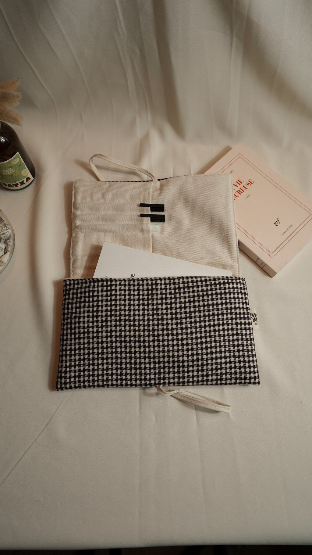 Housse de livre - pied de poule