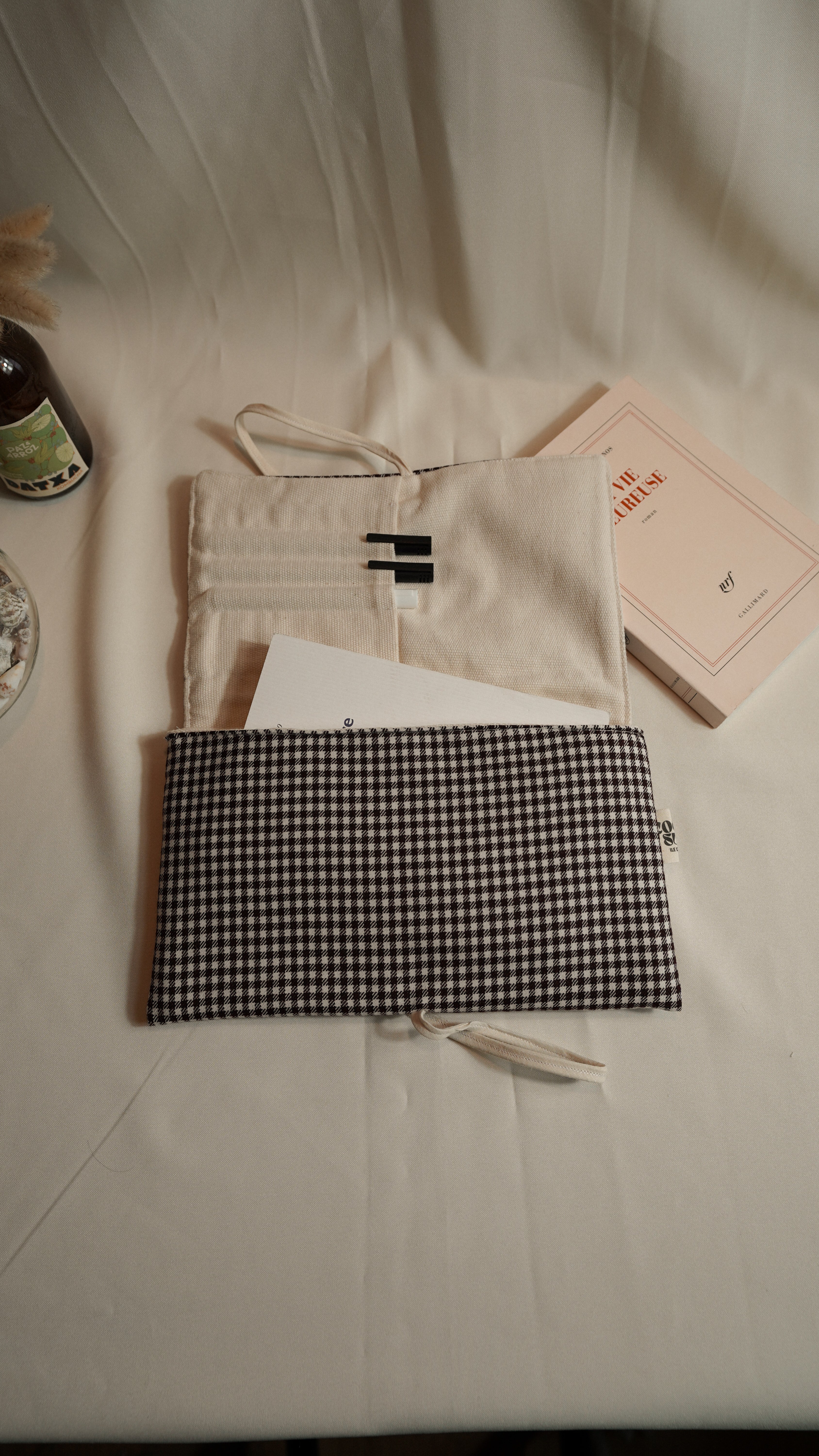 Housse de livre - pied de poule